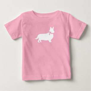 Camiseta Para Bebê Chá de fraldas De Cão De Corgi Cinza De Capoeira