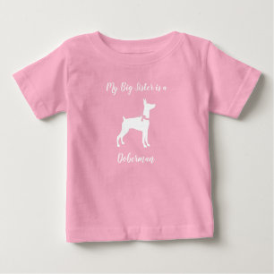 Camiseta Para Bebê Chá de fraldas De Cão Doberman Puppy Dobie Pinsche