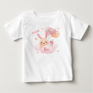 Camiseta Para Bebê Chá de fraldas de Dia das Bruxas Rosa Pequeno