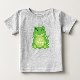 Camiseta Para Bebê Chá de fraldas de dinossauro T-Rex