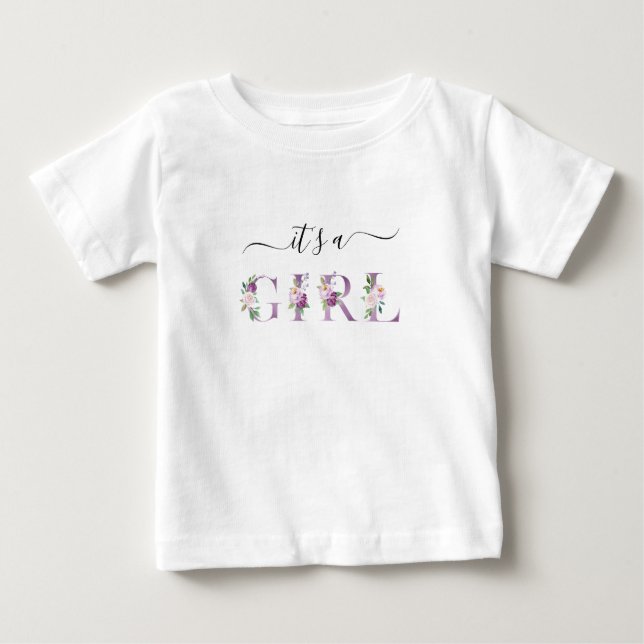 Camiseta Para Bebê Chá de fraldas de Impressão de Letras Puras (Frente)