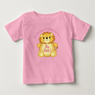 Camiseta Para Bebê Chá de fraldas de leão rosa