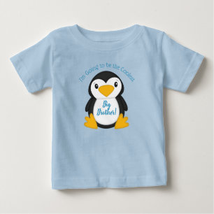 Camiseta Para Bebê Chá de fraldas de pinguim