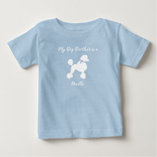 Camiseta Para Bebê Chá de fraldas de Poodle Azul