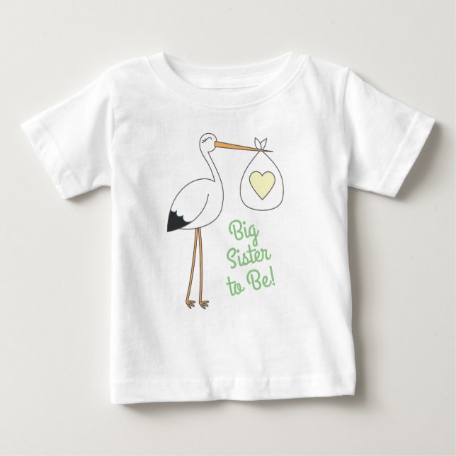 Camiseta Para Bebê Chá de fraldas de Stork (Frente)