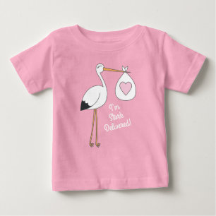 Camiseta Para Bebê Chá de fraldas de Tempestade, Garota Rosa, Um Cart