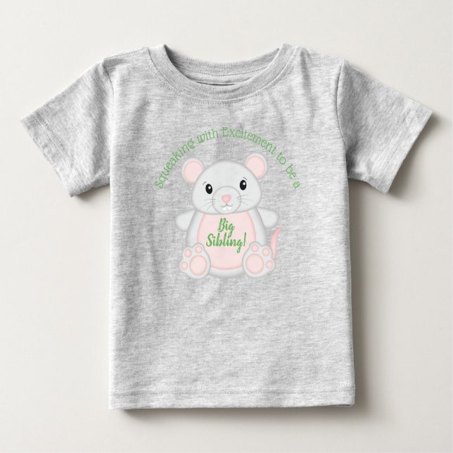 Camiseta Para Bebê Chá de fraldas do mouse (Frente)