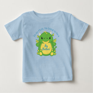 Camiseta Para Bebê Chá de fraldas Dragão Azul