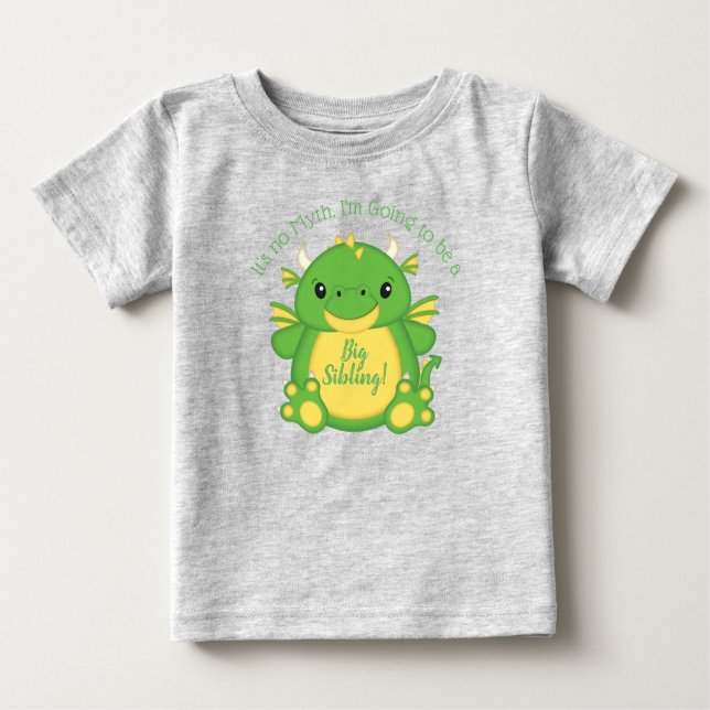 Camiseta Para Bebê Chá de fraldas Dragon (Frente)