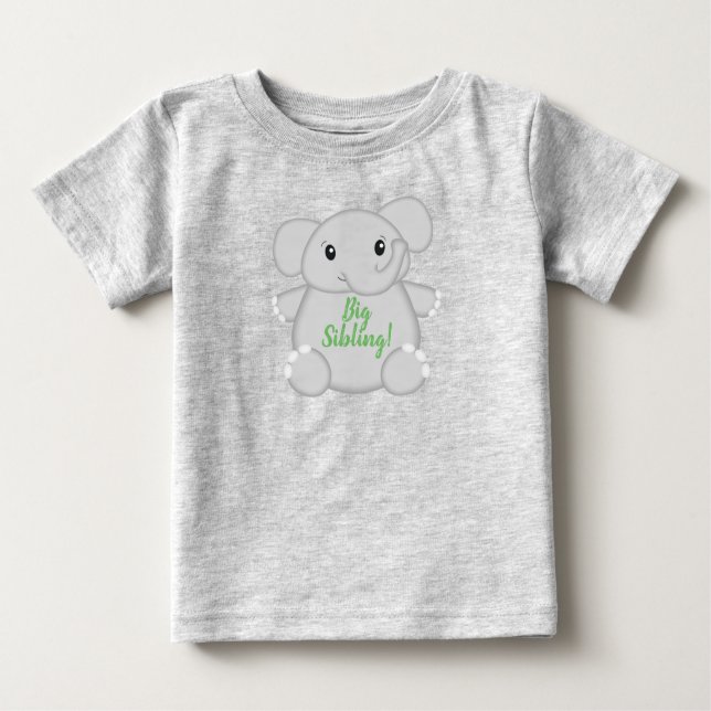 Camiseta Para Bebê Chá de fraldas Elefante Safari (Frente)