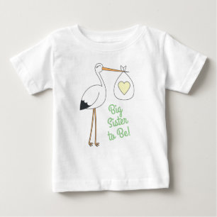 Camiseta Para Bebê Chá de fraldas Flamingo, Grande Irmã Tropical