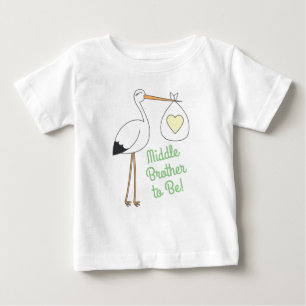 Camiseta Para Bebê Chá de fraldas Flamingo, pequeno irmão tropical