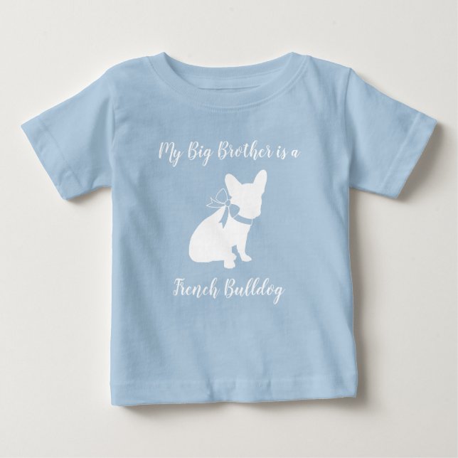 Camiseta Para Bebê Chá de fraldas francês Buldogue francês Frenchy Fr (Frente)