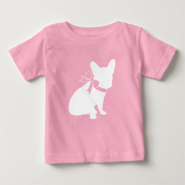 Camiseta Para Bebê Chá de fraldas francês Bulldog francês Frenchy Fre (Frente)
