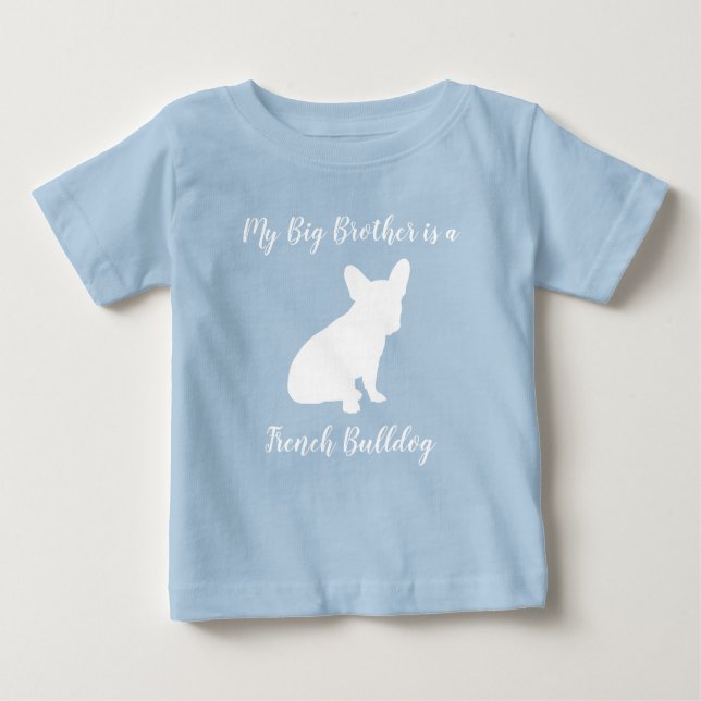 Camiseta Para Bebê Chá de fraldas francês Bulldog Frenchie Frenchy (Frente)