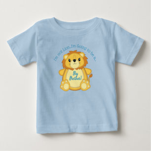 Camiseta Para Bebê Chá de fraldas Leão Zoo Circus Blue Boy