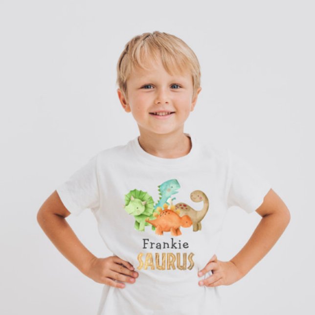 Camiseta Para Bebê Chá de fraldas Personalizado de Dinossauros (Criador carregado)
