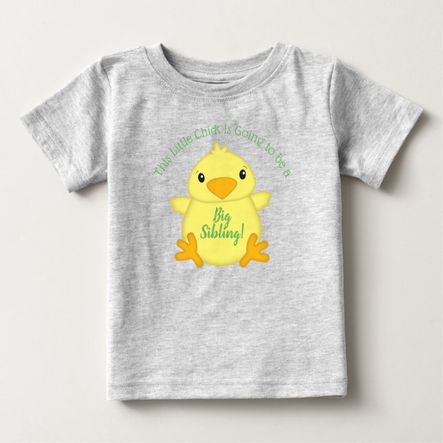Camiseta Para Bebê Chá de fraldas pintinho verde (Frente)