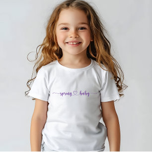 Camiseta Para Bebê Chá de fraldas primavera Violet Impressão