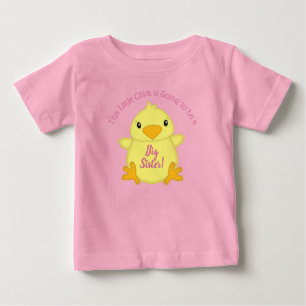 Camiseta Para Bebê Chá de fraldas rosa pintinho