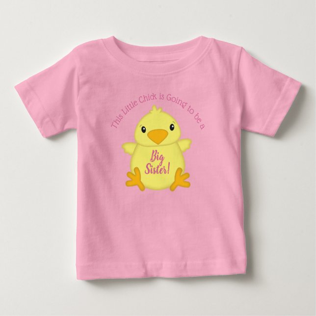 Camiseta Para Bebê Chá de fraldas rosa pintinho (Frente)