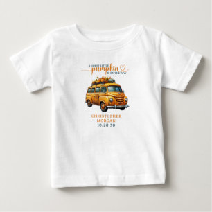 Camiseta Para Bebê Chá de fraldas Russo de Pequeno Pumpkin Laranja