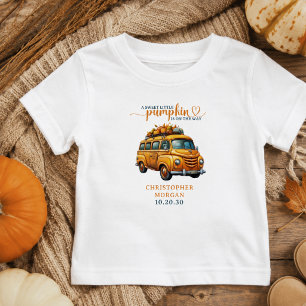 Camiseta Para Bebê Chá de fraldas Russo de Pequeno Pumpkin Laranja