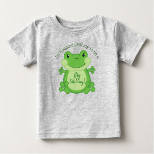 Camiseta Para Bebê Chá de fraldas sapo verde