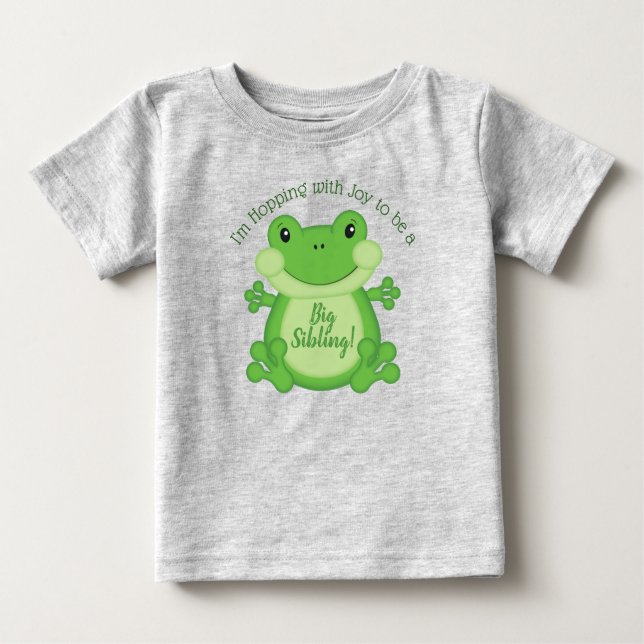 Camiseta Para Bebê Chá de fraldas sapo verde (Frente)