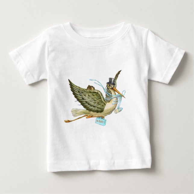 CAMISETA PARA BEBÊ CHÁ DE FRALDAS STORK (Frente)