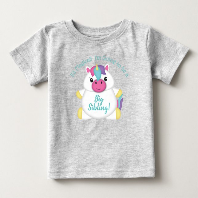 Camiseta Para Bebê Chá de fraldas Unicorn (Frente)