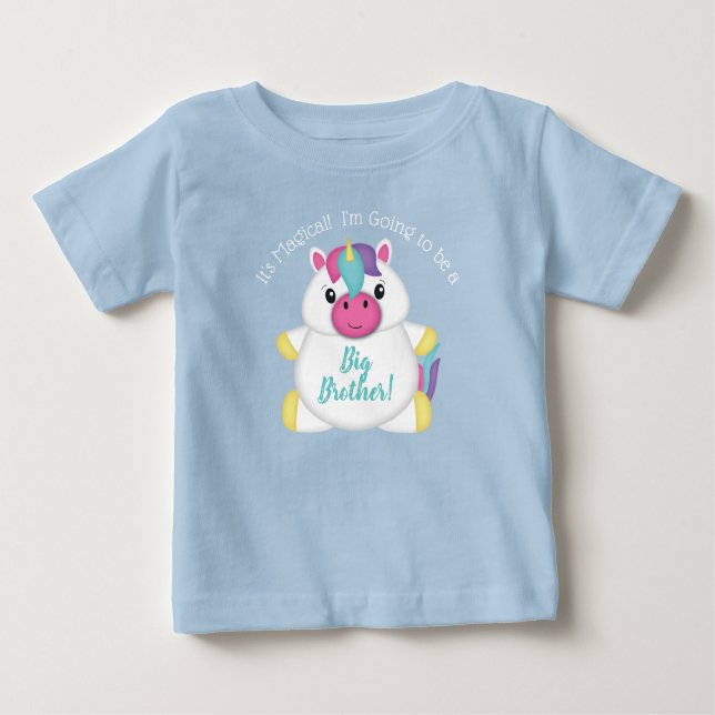 Camiseta Para Bebê Chá de fraldas Unicorn (Frente)