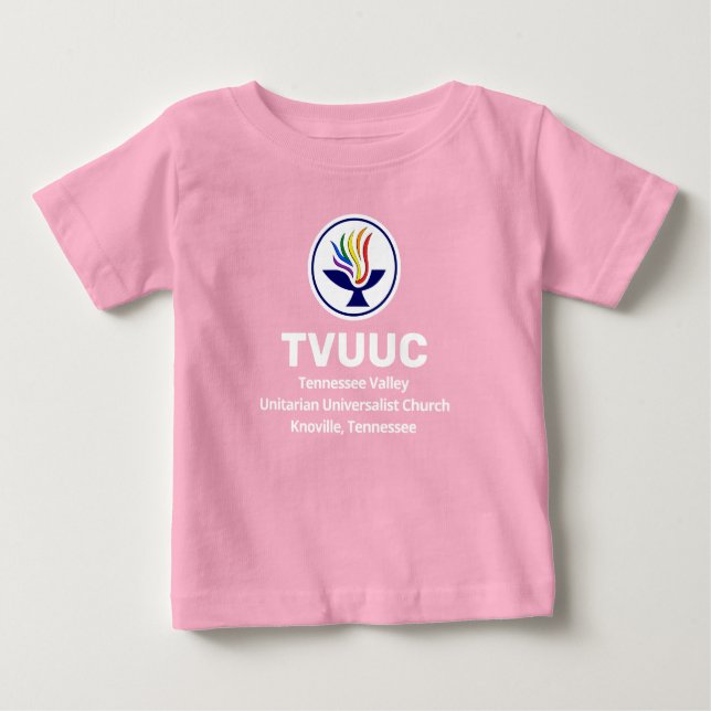 Camiseta Para Bebê Chalice/TVUUC Rosa (Frente)