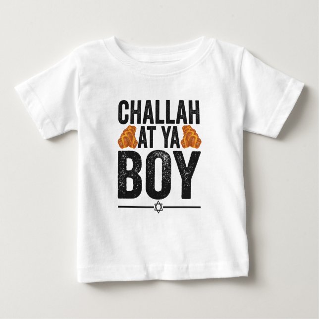 Camiseta Para Bebê Challah at Ya boy Funny Jewish Hanukkah Holiday (Frente)