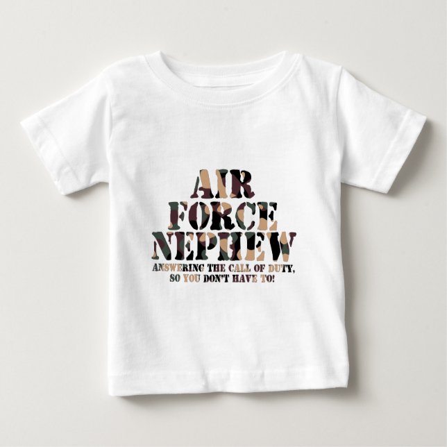 Camiseta Para Bebê Chamada de resposta do sobrinho da força aérea (Frente)