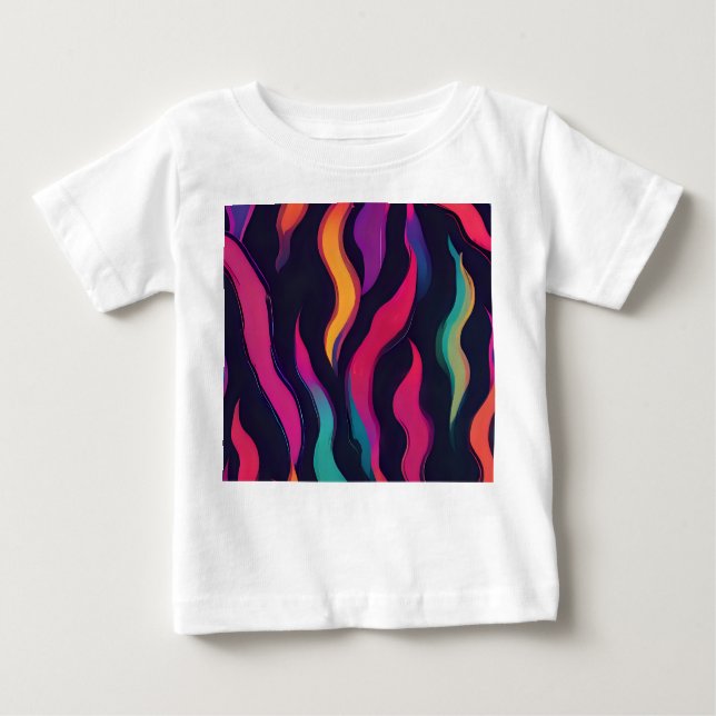 Camiseta Para Bebê Chamada Neon Fire (Frente)