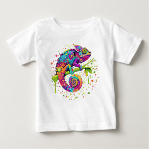 Camiseta Para Bebê Chameleon Paint mantém estilo aquarela