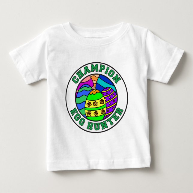 Camiseta Para Bebê Champion Egg Hunter (Frente)