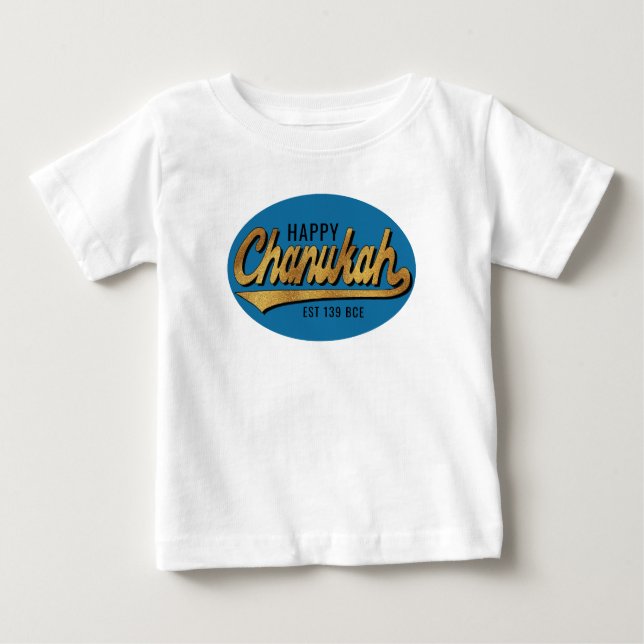 Camiseta Para Bebê Chanukah Baby Fine Jersey Retro Est 139 BCE (Frente)