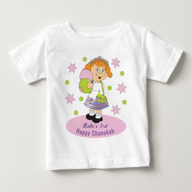 Camiseta Para Bebê Chanukah Baby Fine Jersey Veste T-Shirt (Frente)