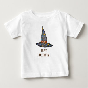 Camiseta Para Bebê Chapéu de Bruxa, T-Shirt do Bebê do Halloween