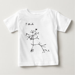 Camiseta Para Bebê Charles Darwin - eu penso (o preto)