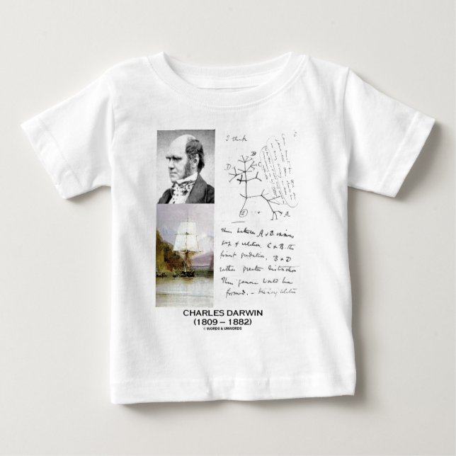 Camiseta Para Bebê Charles Darwin (lebreiro Phylogenetics de Darwin (Frente)