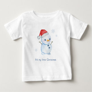 Camiseta Para Bebê Charme Festivo: O Primeiro Prazer De Natal Do Bebê