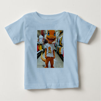 Camiseta Para Bebê "Charmender Tries" Design Pokémon T-Shirt