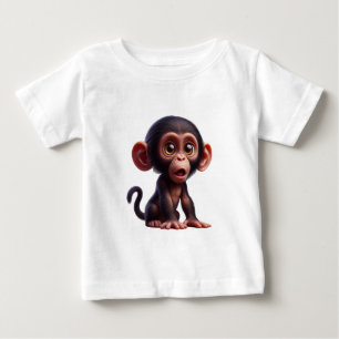 Camiseta Para Bebê Charming Chimp Whimsy - Adorável Primatas de Carto