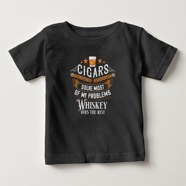 Camiseta Para Bebê Charutos Solucionam a Maioria dos Meus Problemas W (Frente)