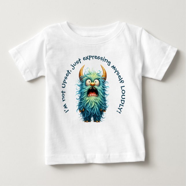 Camiseta Para Bebê Chateado, mas Adorável! (Frente)