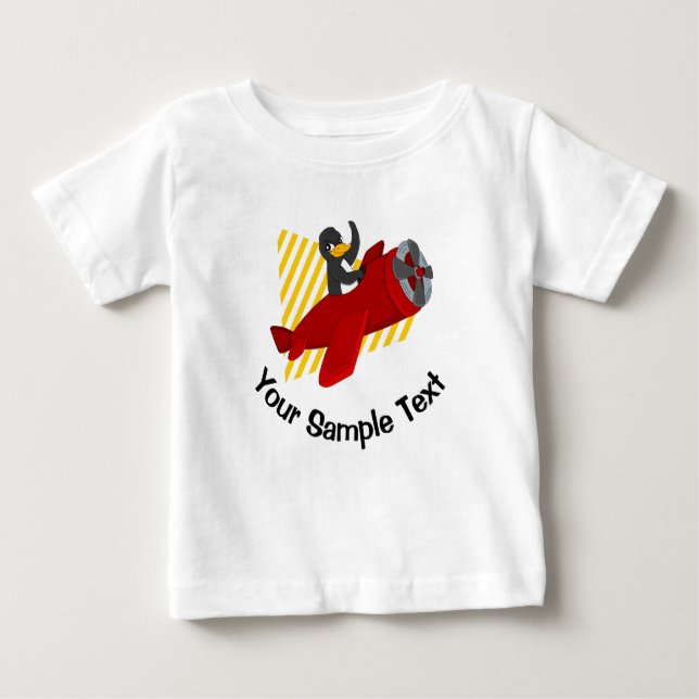 Camiseta Para Bebê Chaveiro de pinguim voador (Frente)