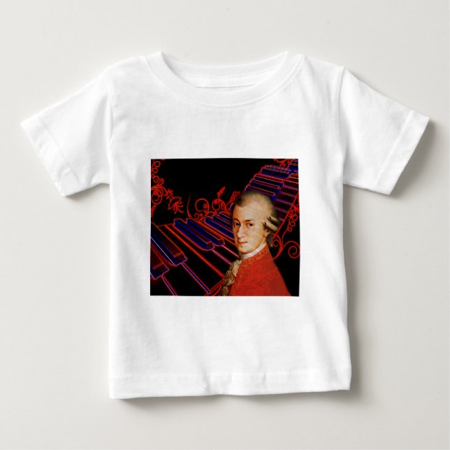 Camiseta Para Bebê Chaves de Mozart_ (Frente)
